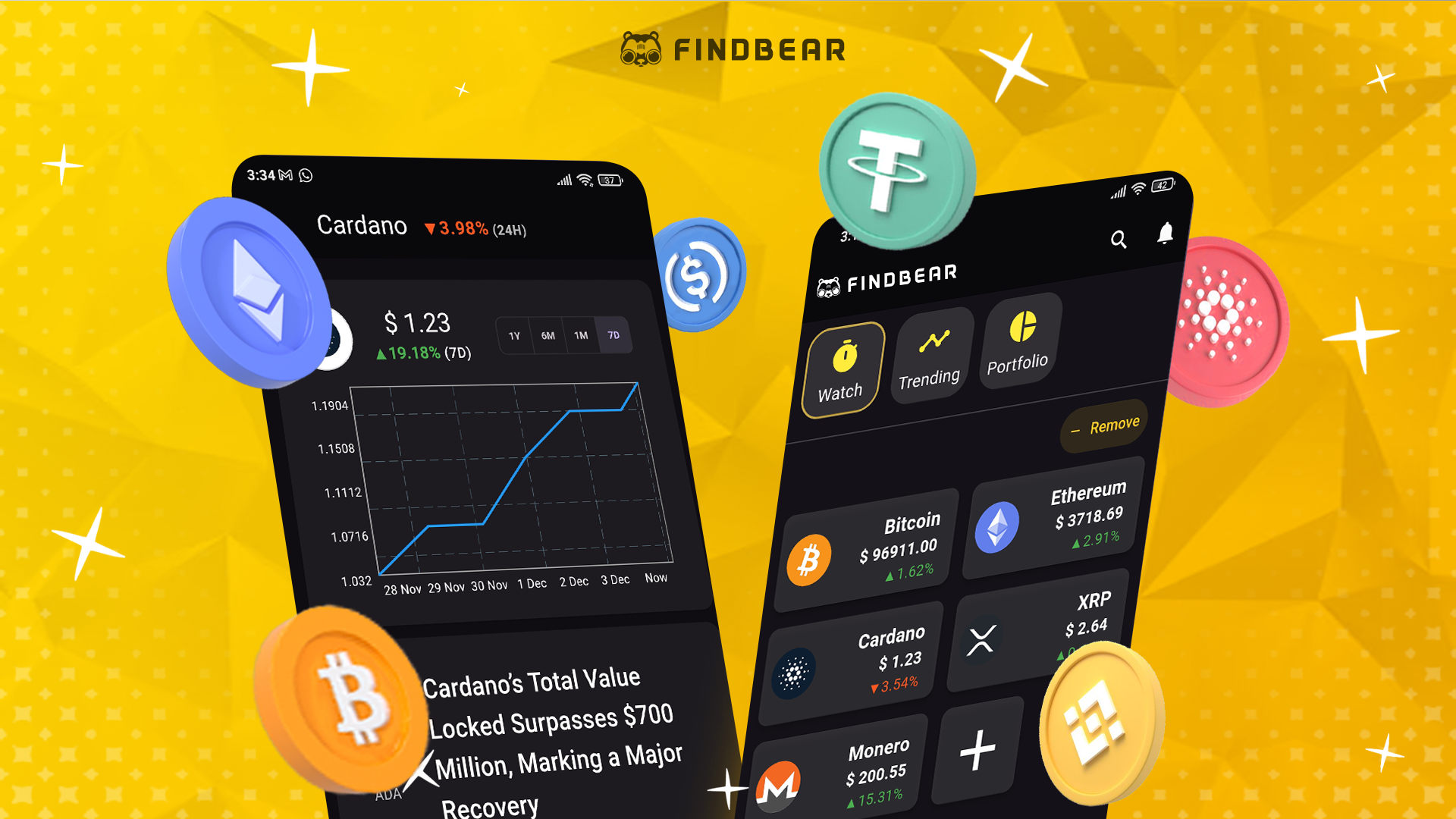 FindBear app store graphic - Track your portfolio